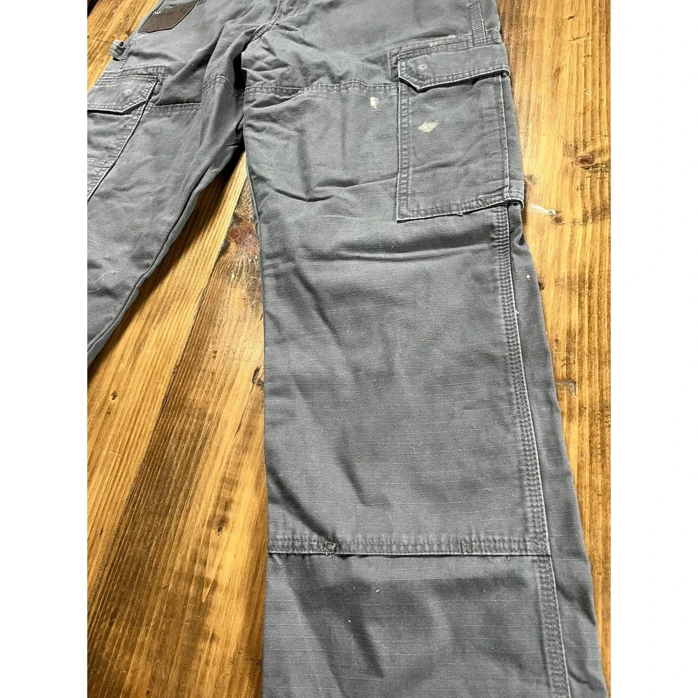 Wrangler Workwear Mens Grey Ripstop Cargo Pants 32x30 10WMWR1GR Paint Splatter